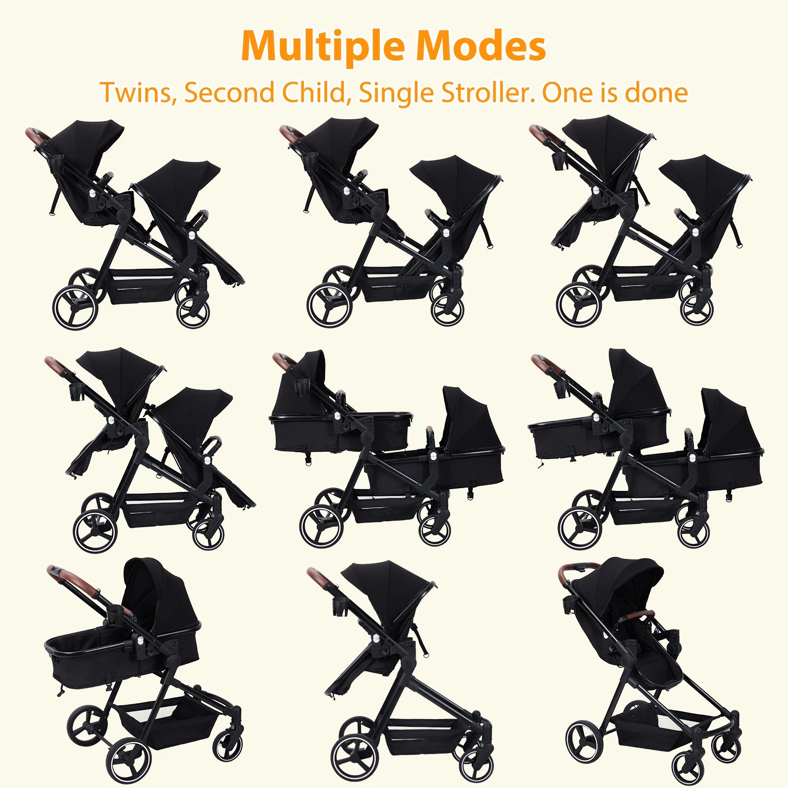 Tandem Bassinet Stroller