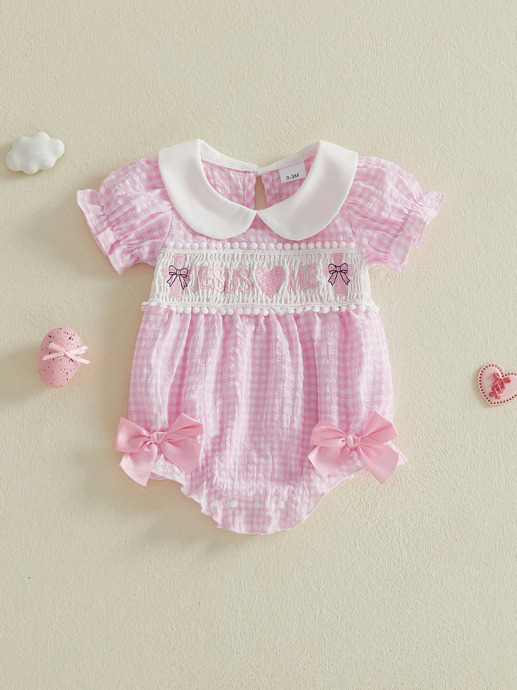Heart Embroidered Romper