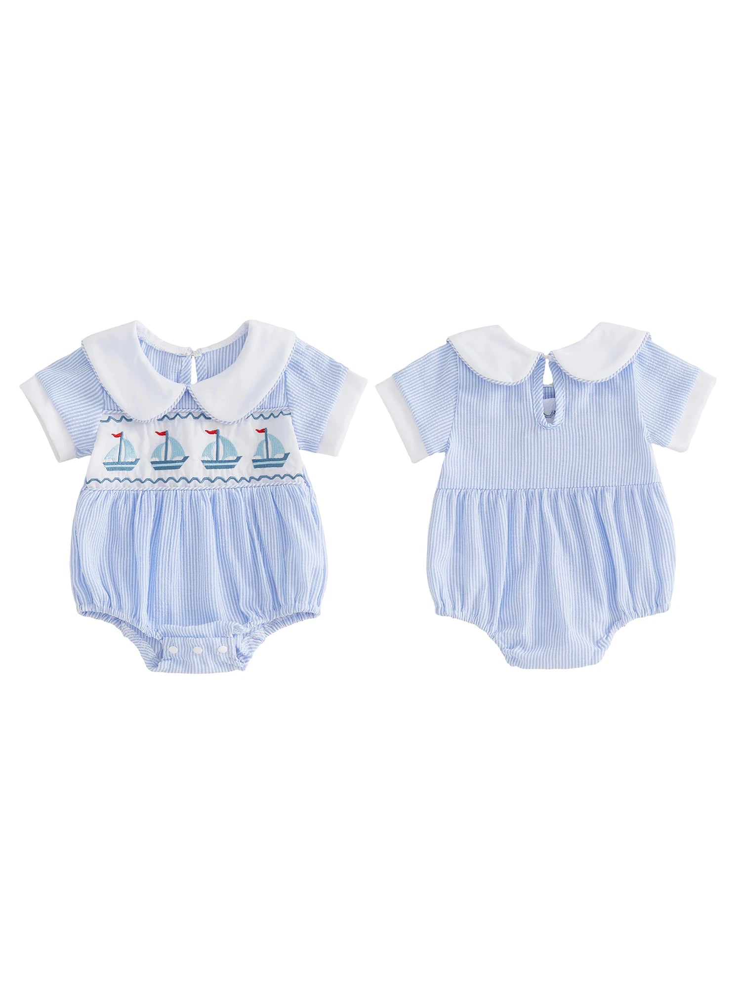 Sailboat Embroidered Romper