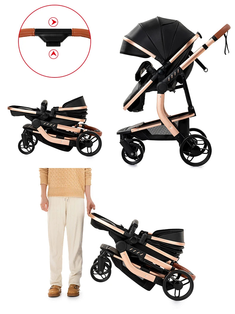 PU Leather Travel Stroller