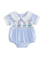 Sailboat Embroidered Romper