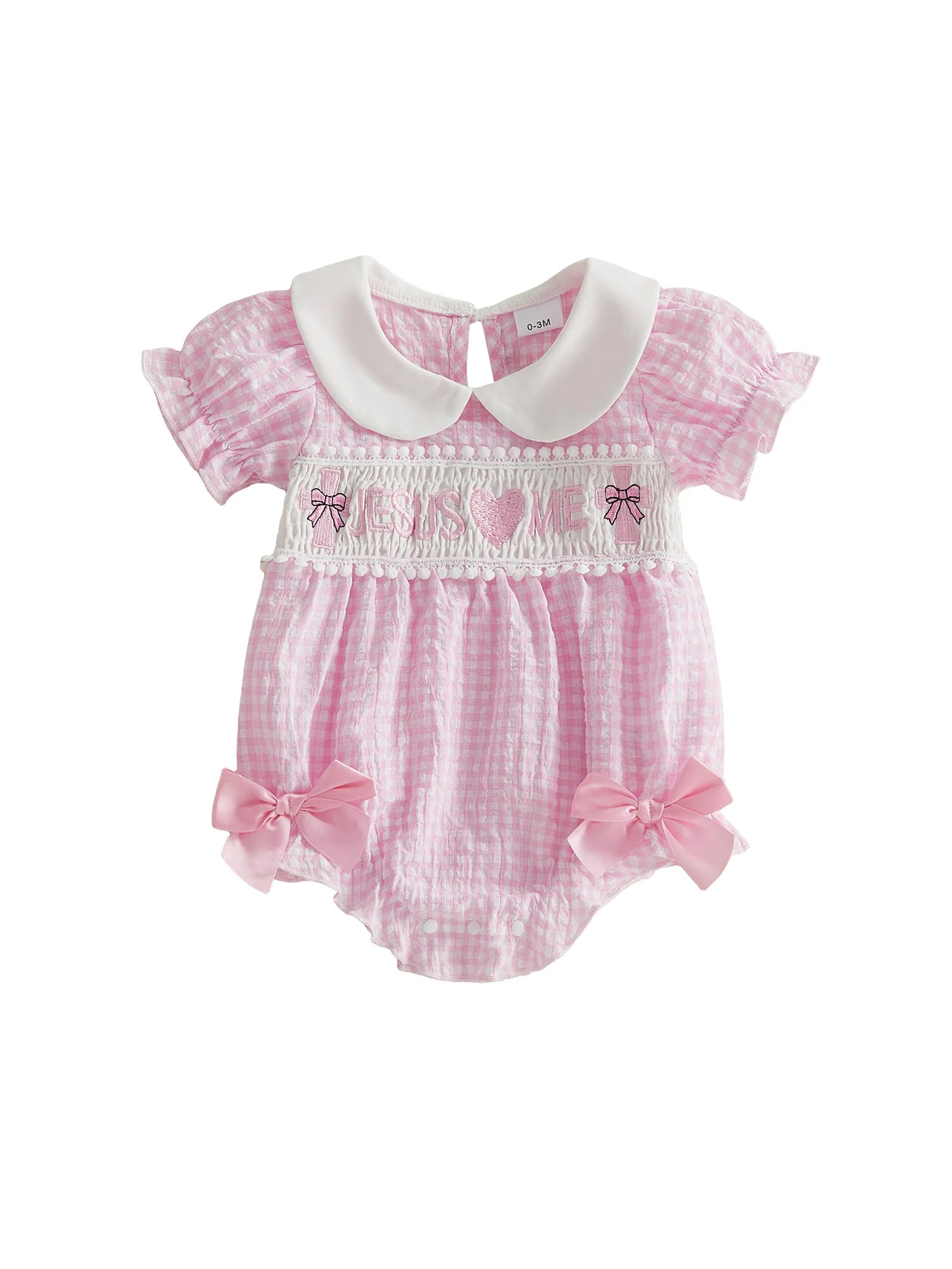 Heart Embroidered Romper