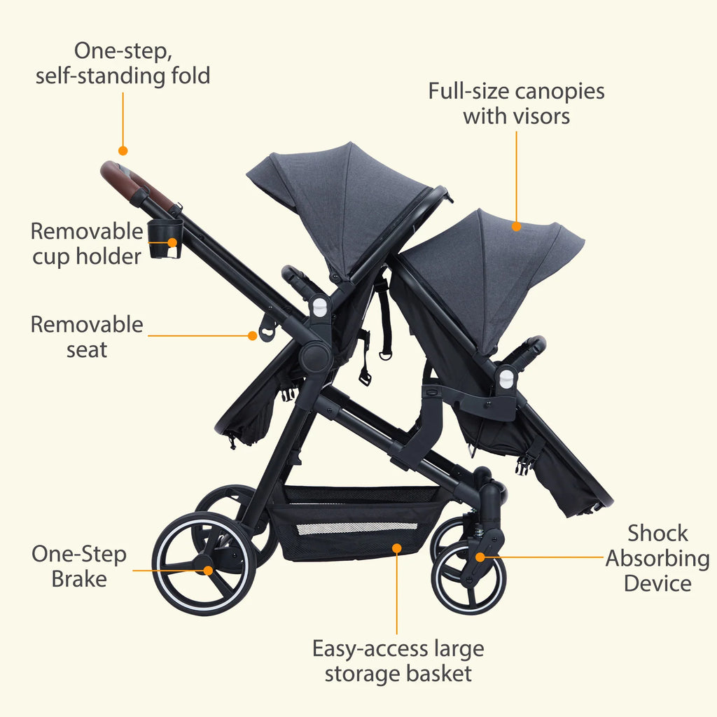 Tandem Bassinet Stroller
