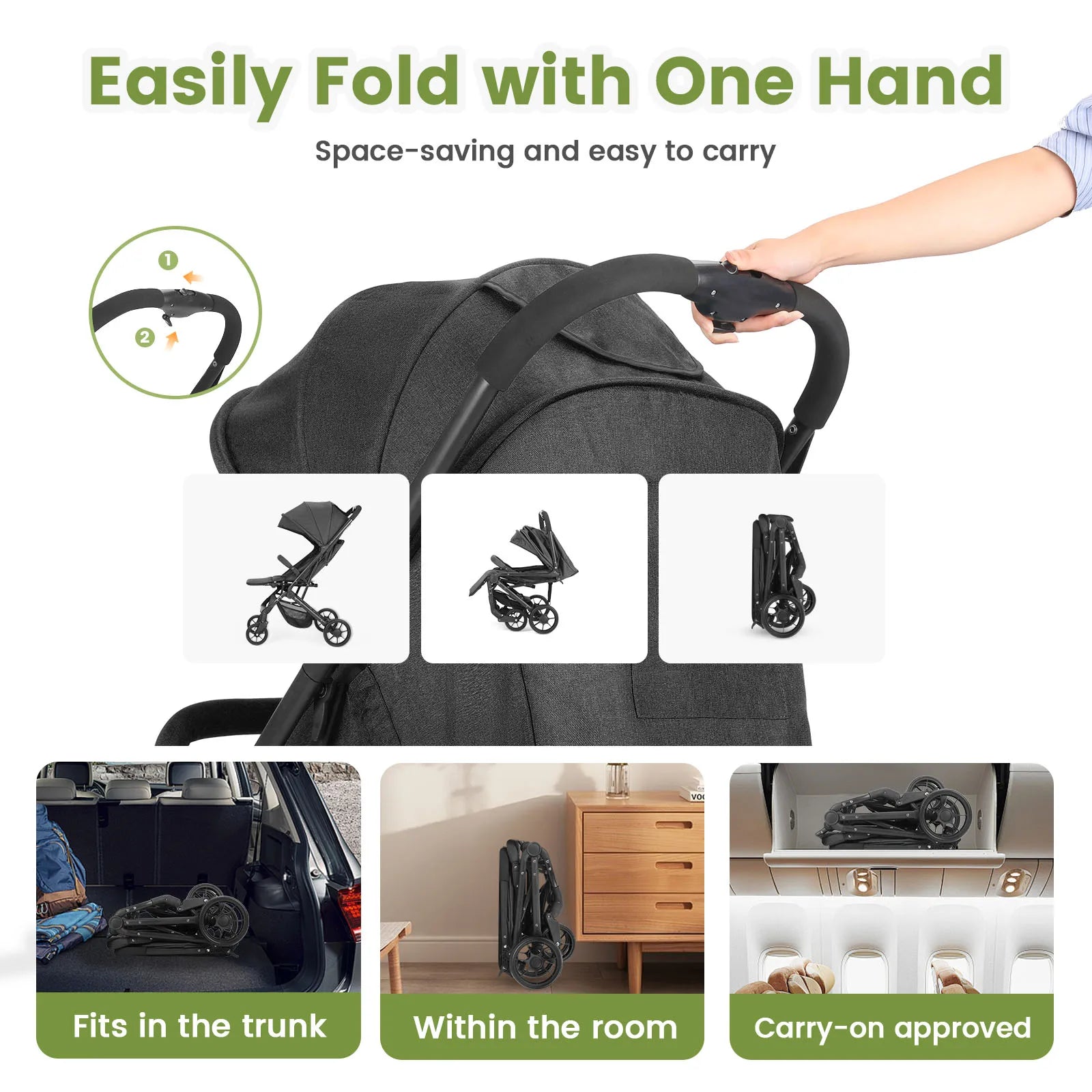One-Hand Fold Stroller