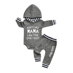 Hooded Romper Pants Set