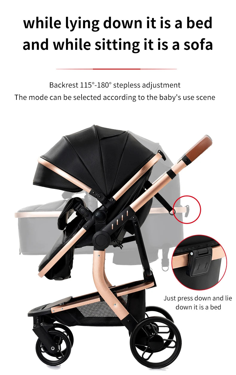 PU Leather Travel Stroller