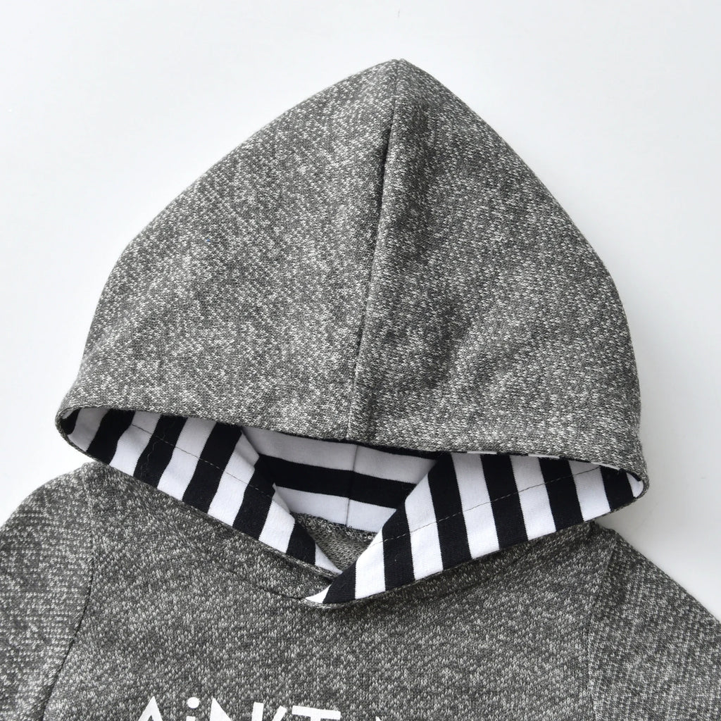 Hooded Romper Pants Set