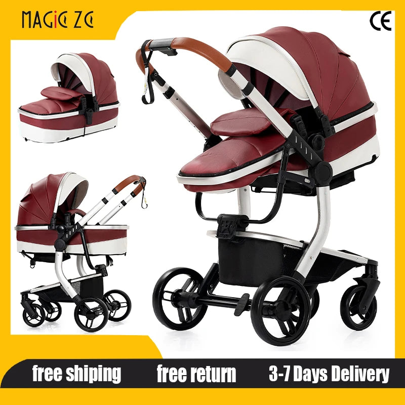 PU Leather Travel Stroller