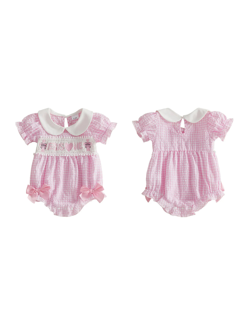 Heart Embroidered Romper