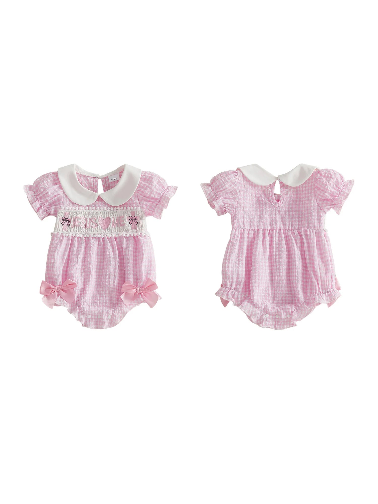 Heart Embroidered Romper