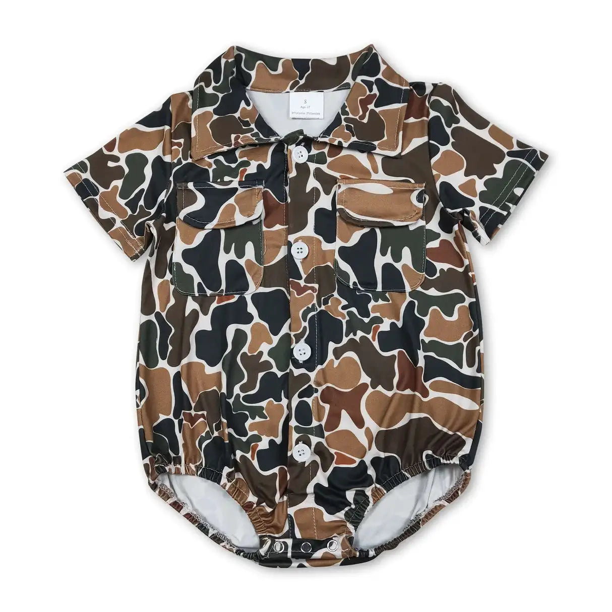 Olive Camo Romper