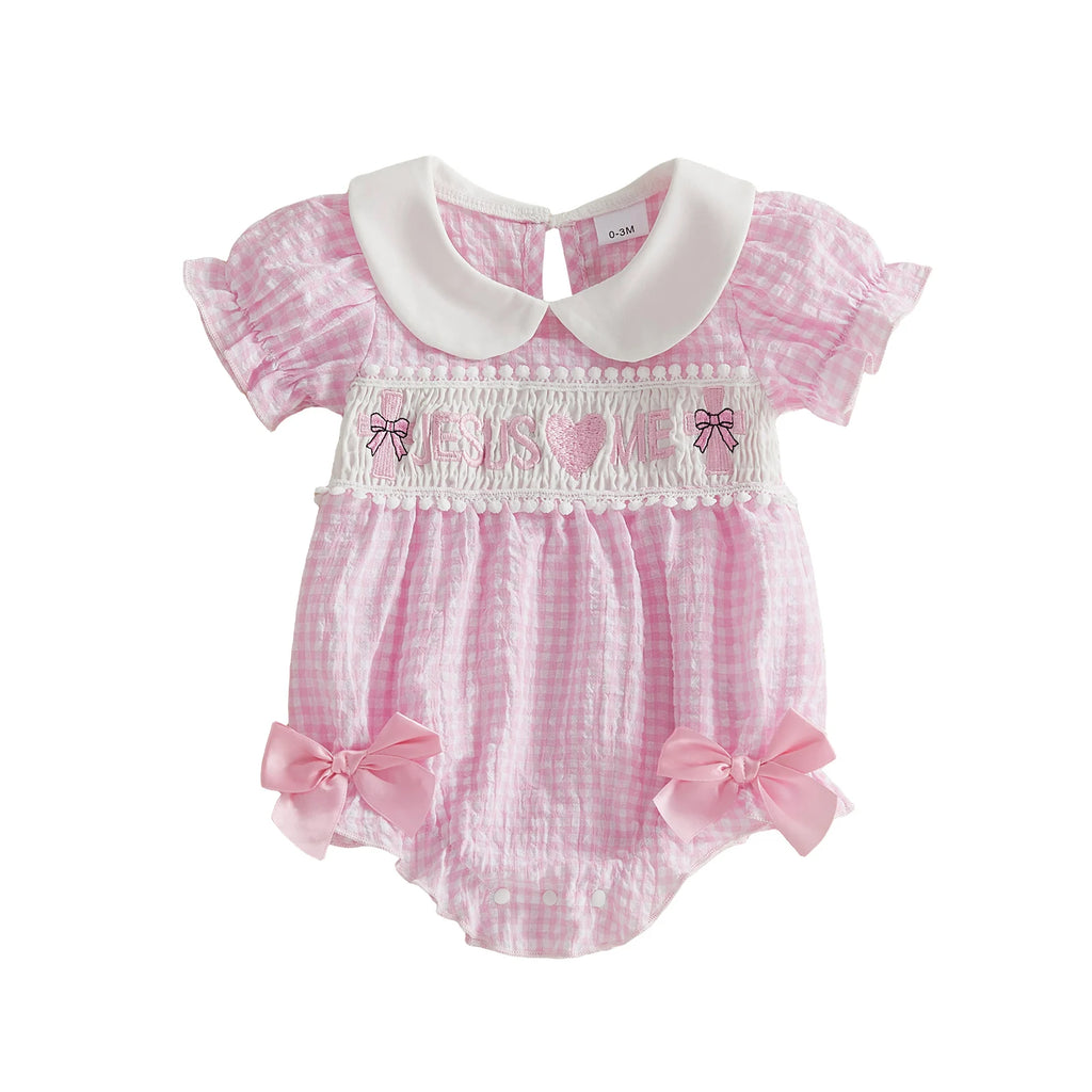 Heart Embroidered Romper