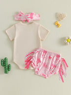 Cowgirl Denim Shorts Set