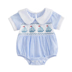 Sailboat Embroidered Romper