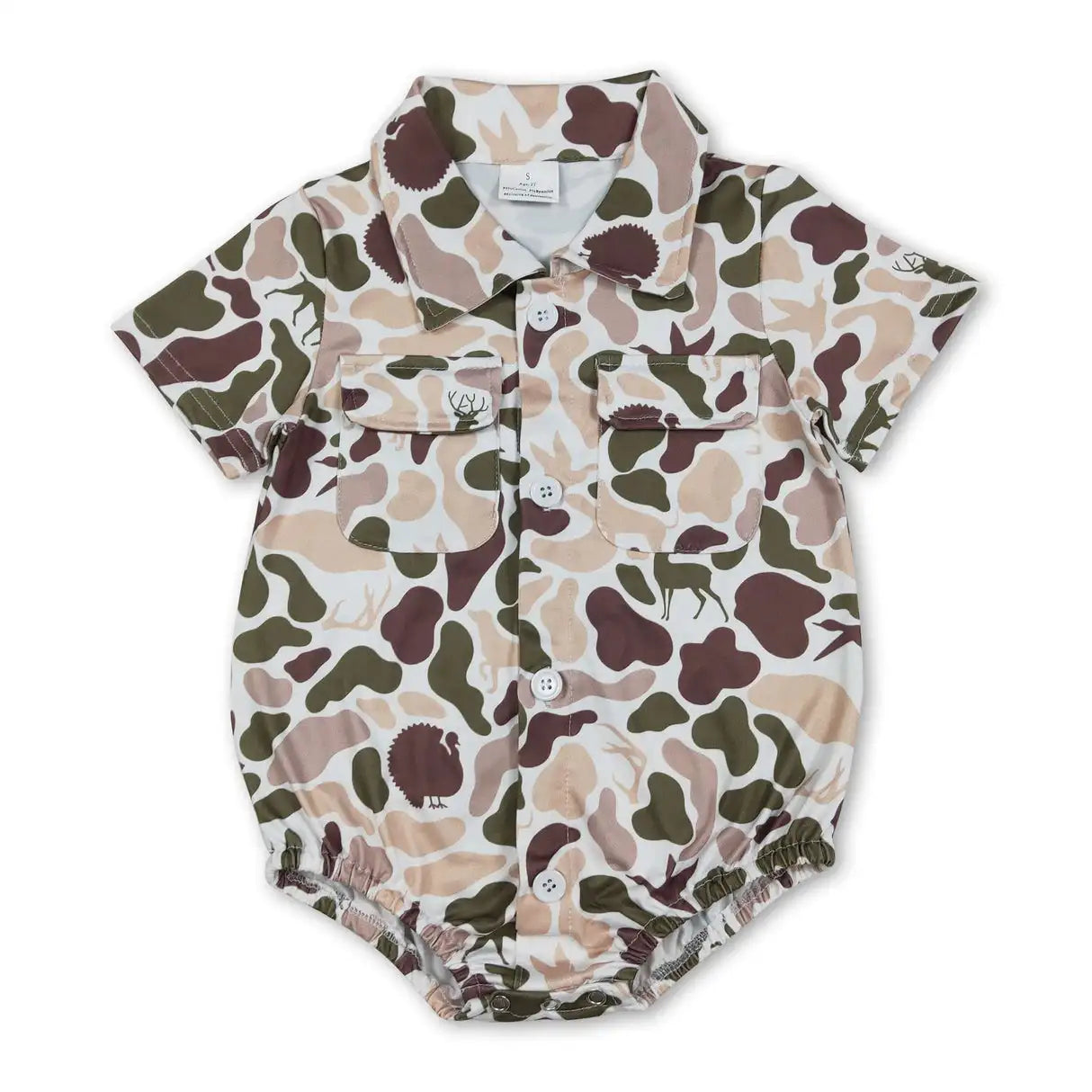 Olive Camo Romper