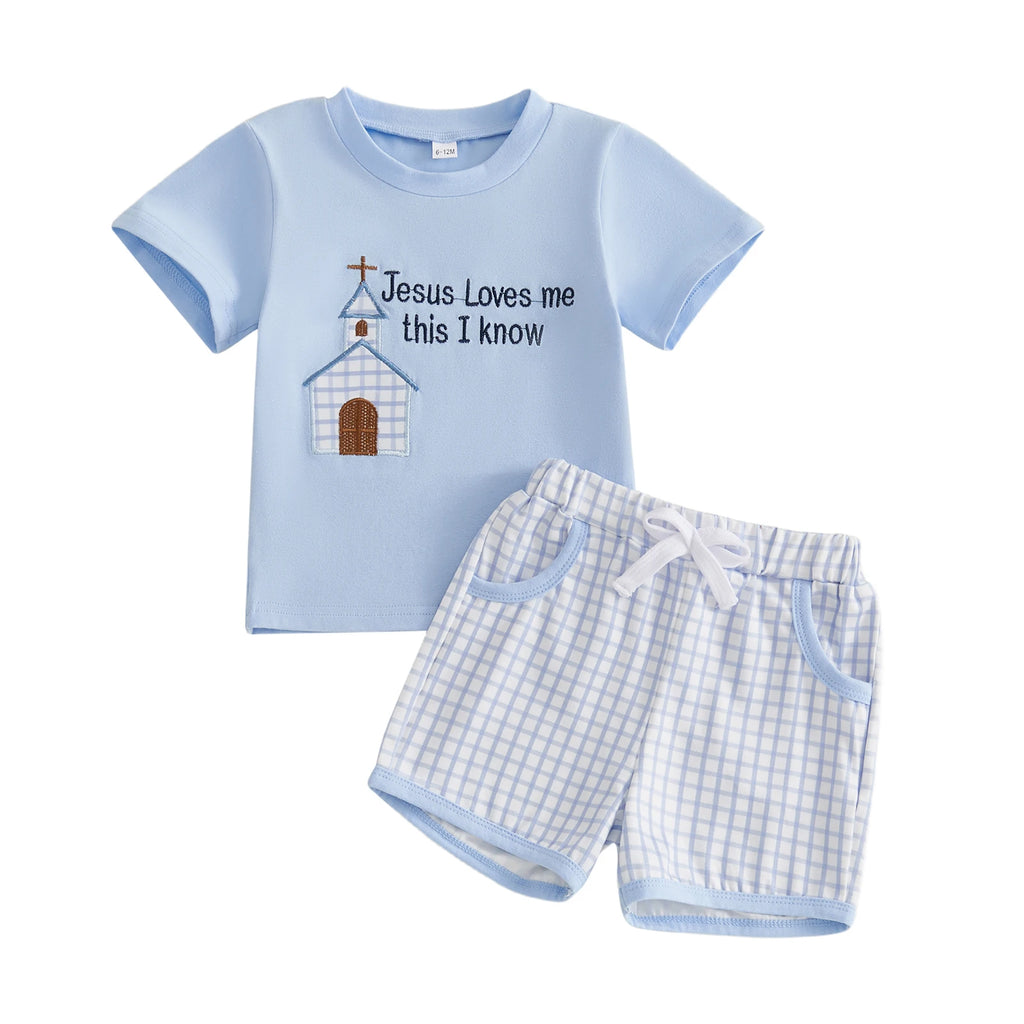 Easter Plaid Shorts Set