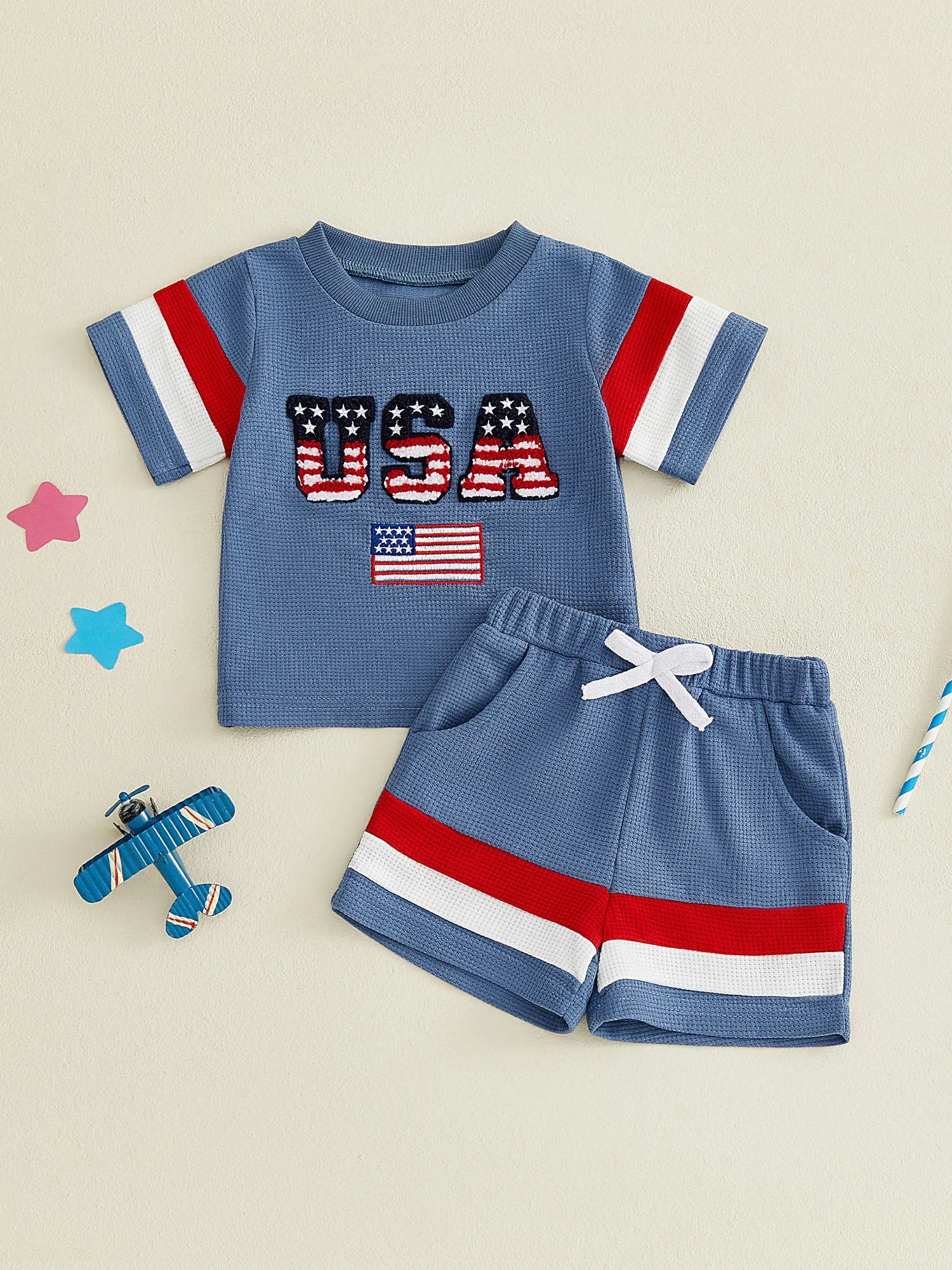 USA Flag Shorts Set