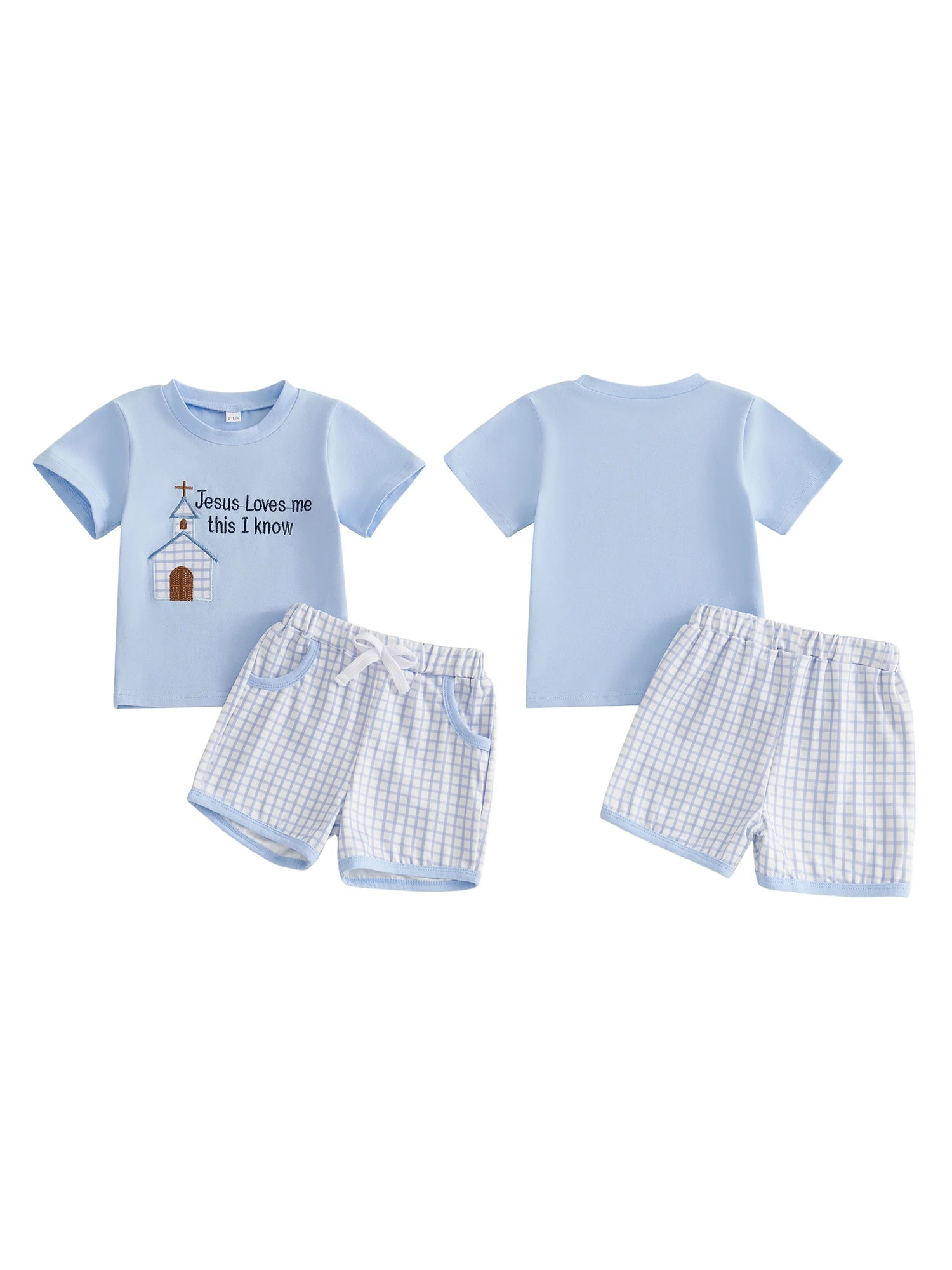 Easter Plaid Shorts Set